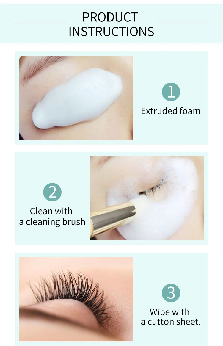 Eyelash Foam Cleanser Eyelash Extension Cleanser Foam Private Label Shampoo Lash Cleanser