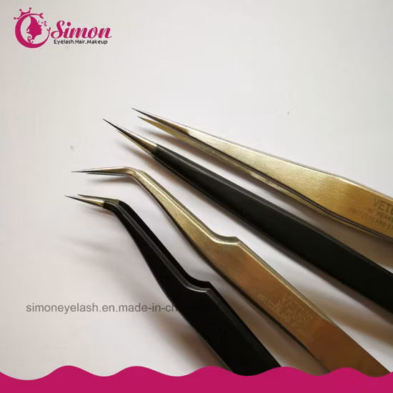 Professional Stainless Steel Eyelash Extension Tweezers Lashes Tweezers Accept OEM