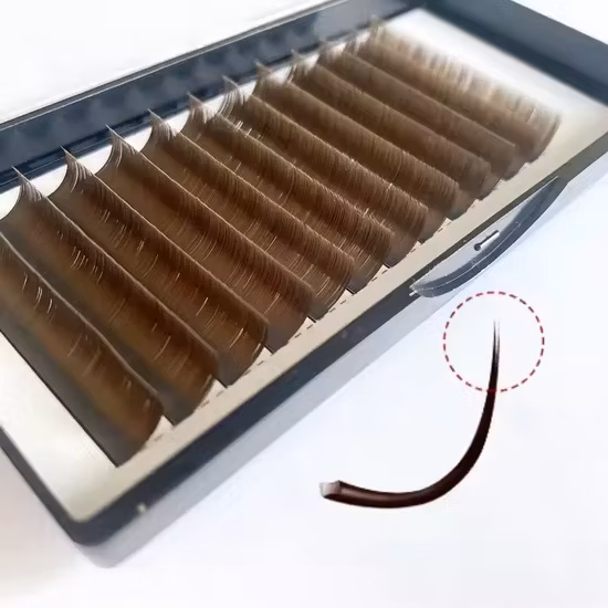 Korean PBT Fiber Ellipse Flat Eyelashes Flat Cashmere Lashes Ellipse Soft Flat Lashes
