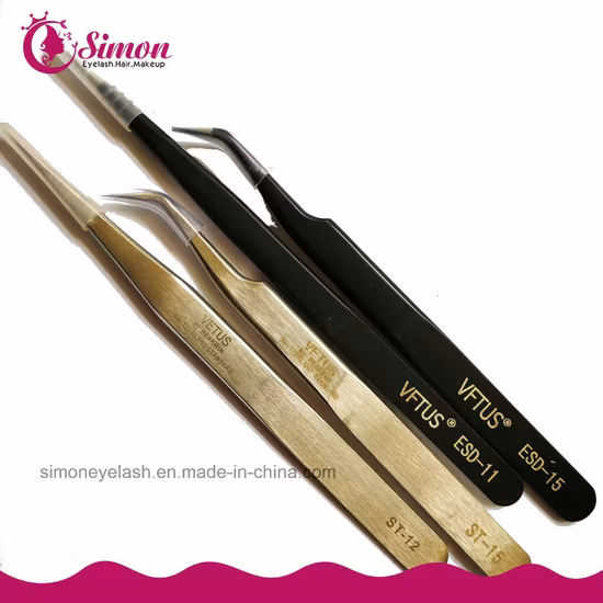 Professional Stainless Steel Eyelash Extension Tweezers Lashes Tweezers Accept OEM
