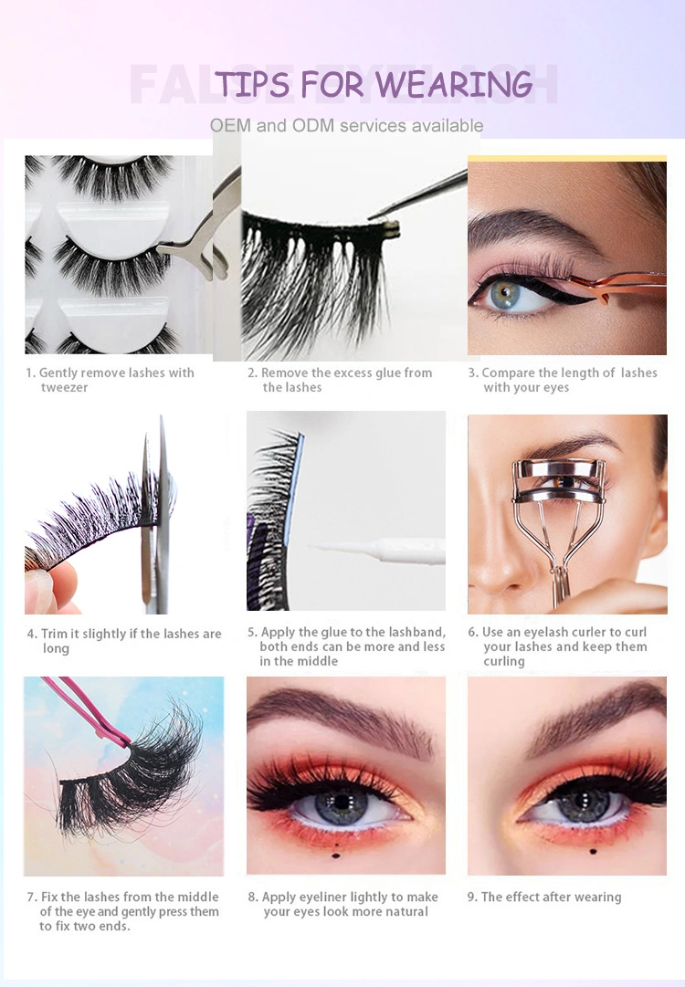 Support Customization Wholesale Mink Wispy Lashes Full Strip Small Natural 3D Mink Lashes